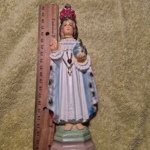 Vintage Columbia Statuary Infant of Prague Chalkware Statue 12” (As-Is)